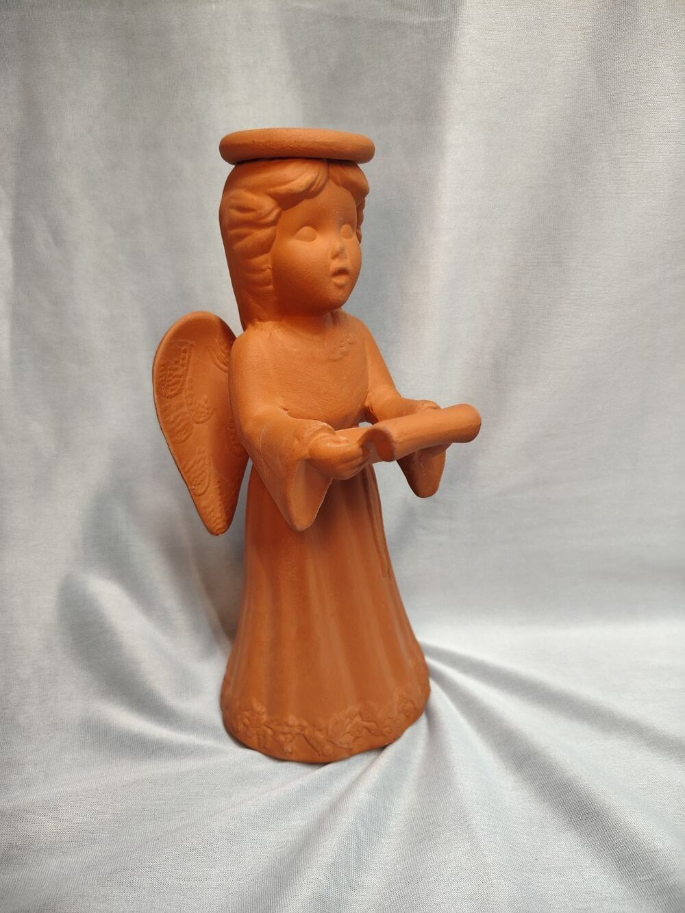 Vintage Terracotta Singing Praying Angel Candle Holder Christmas Holiday Decor